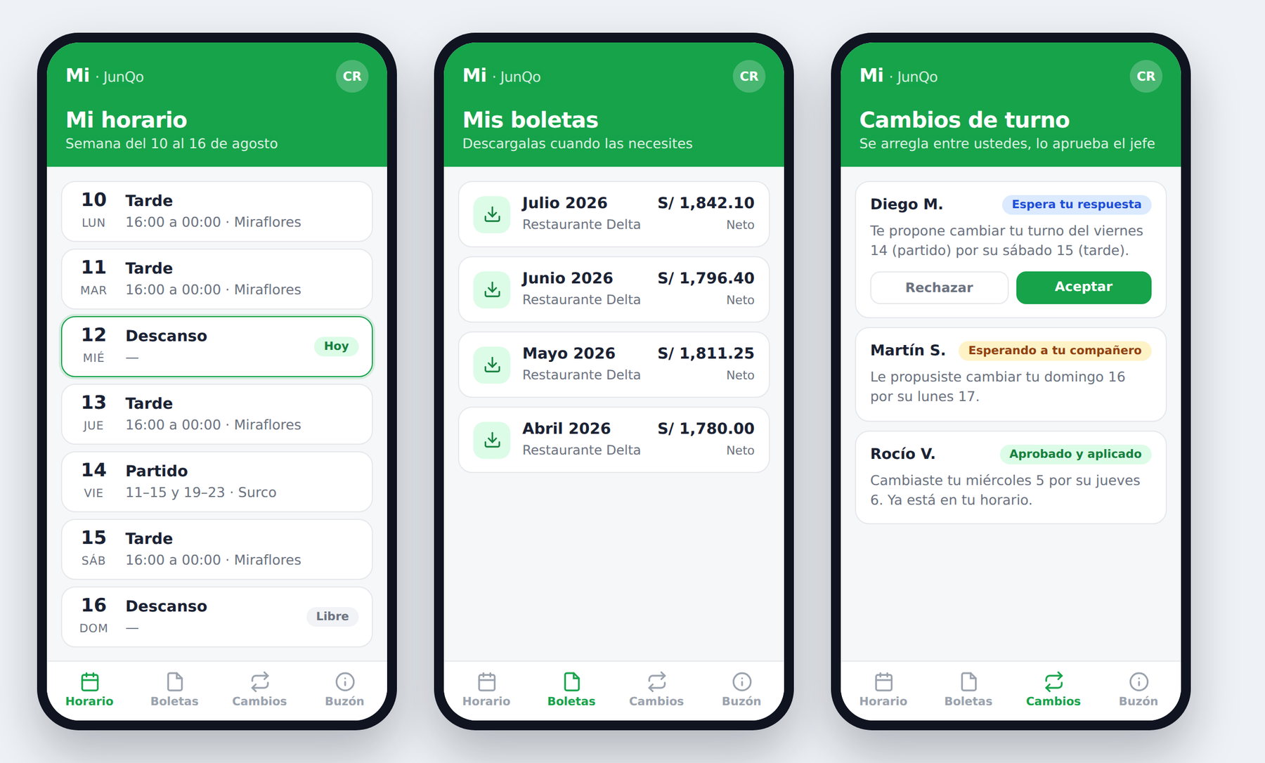 El portal Mi en el celular: horario, boletas y cambios de turno